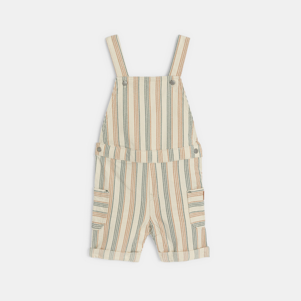 سالوبيت قصير مخطط وتي شيرت بني اللون للرضيع الولد